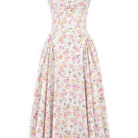 Dorothy Pale Blue Meadow Print Cotton Midi Sundress - Image 2