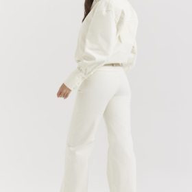 Marli Ivory Wide Leg Flared Jeans - Image 14