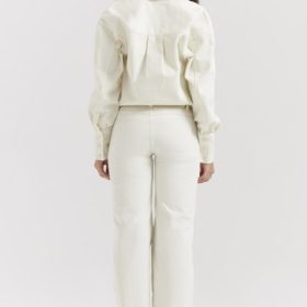 Marli Ivory Wide Leg Flared Jeans - Image 15