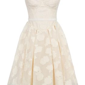 Saige Vintage Cream Floral Strapless Mini Dress - Image 2