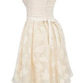 Saige Vintage Cream Floral Strapless Mini Dress - Image 3