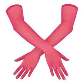 Esther Pink Mesh Opera-length Gloves - Image 4
