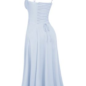 Carmen Soft Blue Cotton Bustier Sundress - Image 3