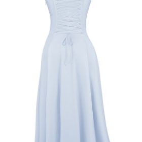 Carmen Soft Blue Cotton Bustier Sundress - Image 4