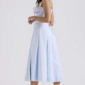 Carmen Soft Blue Cotton Bustier Sundress - Image 10