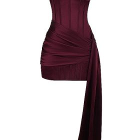 Loubella Mulberry Strapless Corset Dress - Image 2