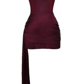 Loubella Mulberry Strapless Corset Dress - Image 4