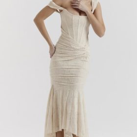 Cesca Vintage Cream Floral Maxi Dress - Image 5