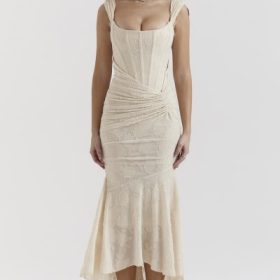 Cesca Vintage Cream Floral Maxi Dress - Image 7