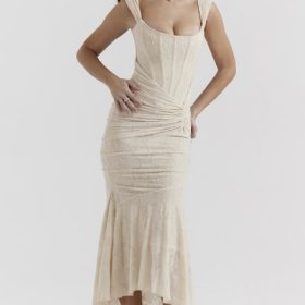 Cesca Vintage Cream Floral Maxi Dress - Image 9
