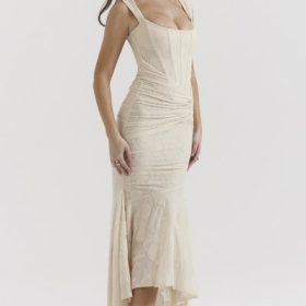 Cesca Vintage Cream Floral Maxi Dress - Image 12