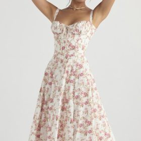 Carmen Rose Print Bustier Sundress - Image 5