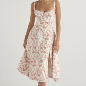 Carmen Rose Print Bustier Sundress - Image 6