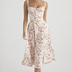 Carmen Rose Print Bustier Sundress - Image 7