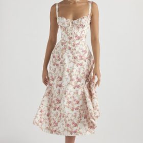 Carmen Rose Print Bustier Sundress - Image 8