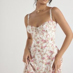 Carmen Rose Print Bustier Sundress - Image 10