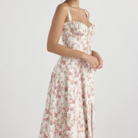 Carmen Rose Print Bustier Sundress - Image 12