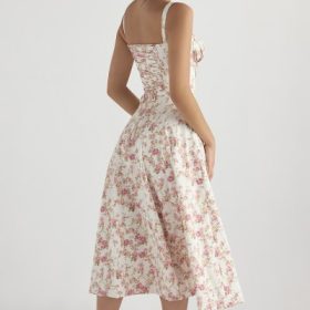 Carmen Rose Print Bustier Sundress - Image 13