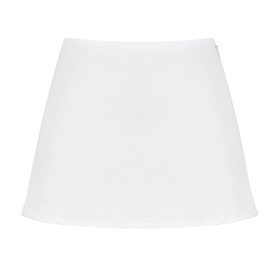 Mallie White Linen A-Line Mini Skirt - Image 2