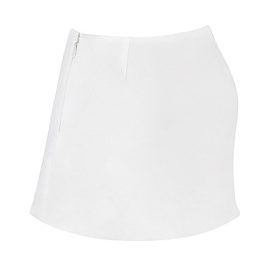 Mallie White Linen A-Line Mini Skirt - Image 3