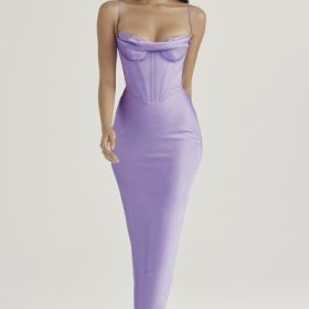 Charmaine Lavender Corset Maxi Dress - Image 7