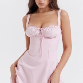 Carlotta Baby Pink Corset Mini Dress - Image 8