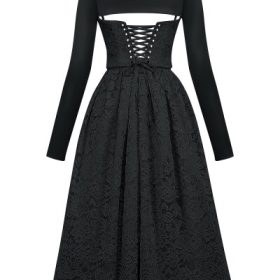 Duchess Black Lace Corset, Skirt and Bolero - Image 4