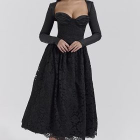 Duchess Black Lace Corset, Skirt and Bolero - Image 5