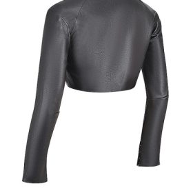 Ione Black Vegan Leather Cropped Top - Image 3