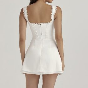 Tilly White Pin Tuck Mini Dress - Image 15