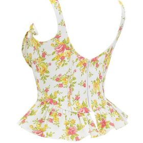 Gigou Royal Rose Print Peplum Cotton Corset - Image 3