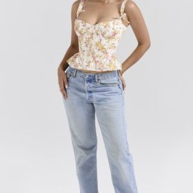 Gigou Royal Rose Print Peplum Cotton Corset - Image 7