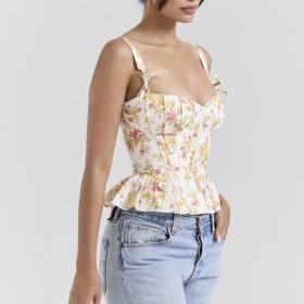 Gigou Royal Rose Print Peplum Cotton Corset - Image 9