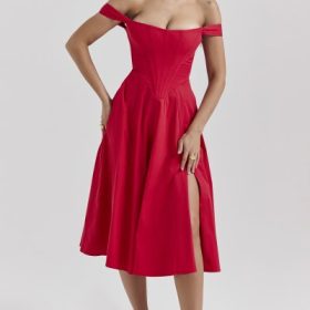 Saira Scarlet Midi Sundress - Image 6