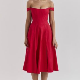 Saira Scarlet Midi Sundress - Image 7