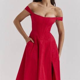 Saira Scarlet Midi Sundress - Image 9