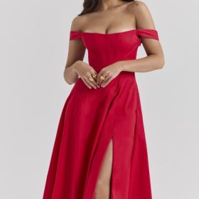 Saira Scarlet Midi Sundress - Image 10