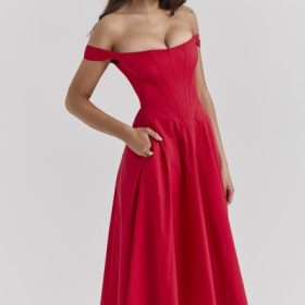 Saira Scarlet Midi Sundress - Image 11