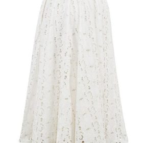 Francine White Broderie Anglais Midi Skirt - Image 3