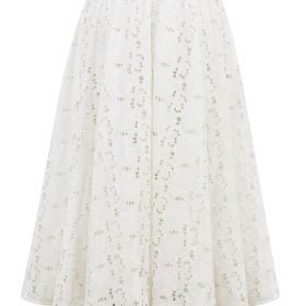 Francine White Broderie Anglais Midi Skirt - Image 4