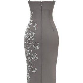Blanca Smoke Crystal Embellished Midi Dress - Image 4