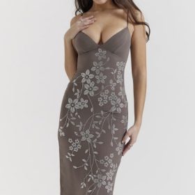 Blanca Smoke Crystal Embellished Midi Dress - Image 5