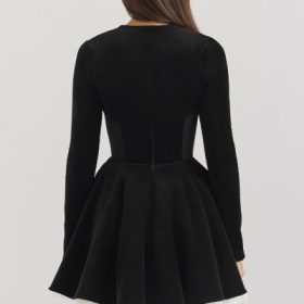 Harmony Black Stretch Velvet Cropped Bolero