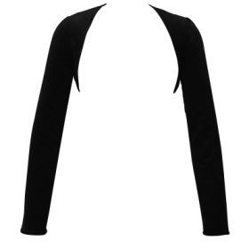 Harmony Black Stretch Velvet Cropped Bolero - Image 2