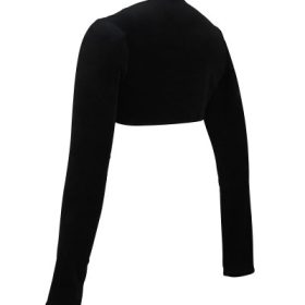 Harmony Black Stretch Velvet Cropped Bolero - Image 3