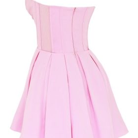 Mar Cotton Candy Twill Strapless Mini Dress - Image 3