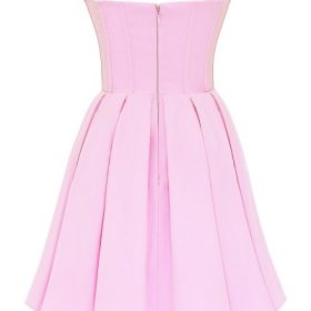 Mar Cotton Candy Twill Strapless Mini Dress - Image 4