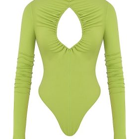 Estrelle Lime Green Cutout Bodysuit - Image 2