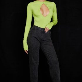 Estrelle Lime Green Cutout Bodysuit - Image 7