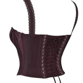 Gini Rich Brown Lace Back Corset - Image 3